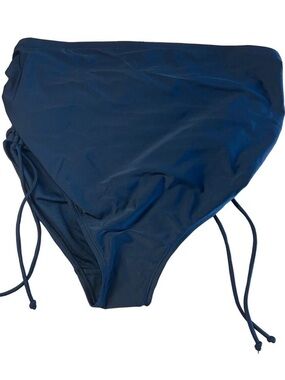 Isabel Maternity High-Waist Side Tie Maternity Swim Bottom Size Medium NAVYBLUE